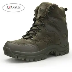 ARANSUE/большие размеры 40-45, askeri bot, мужские уличные армейские ботинки, осенне-зимние военные ботинки, высокое качество, рабочая обувь, bota masculina