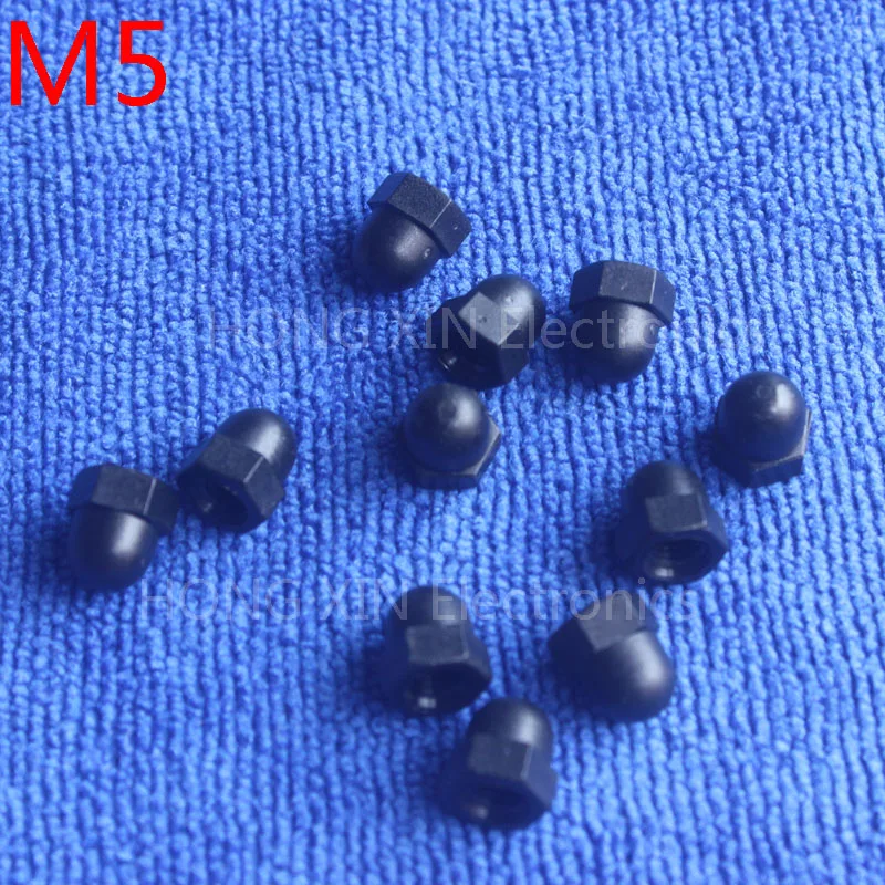 100 tapas de pl/ástico para tuerca hexagonal M5-5 mm color negro