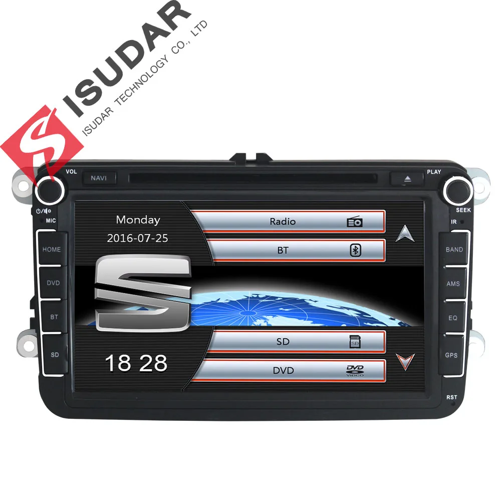 Isudar سيارة مشغل وسائط متعددة GPS 2 الدين ل سكودا/فولكس فاجن/فولكس واجن/تيغوان/MAGOTAN/جولف/العلبة /مقعد Wifi FM AM بالسعة اللمس شاشة