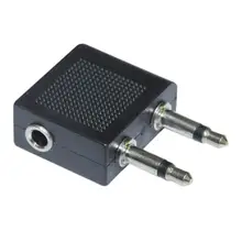 5x черный самолет наушники 3,5 разъем двойной адаптер