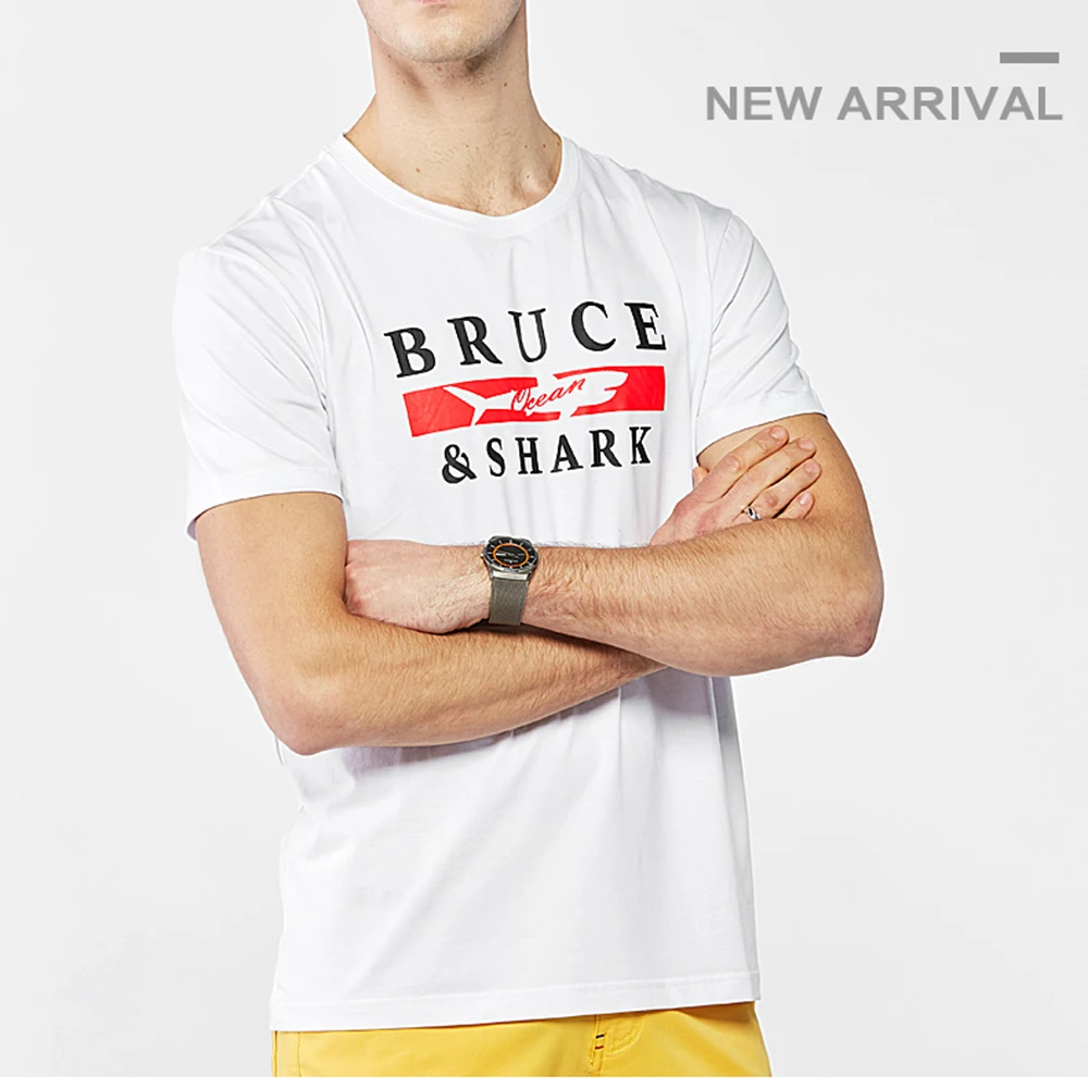 

Bruce&Shark Men T-Shirt short O-neck Modal fabric Casual Fashion style Nice Embroidery M TO 3xl Tops Men Summer Free Ship 1268