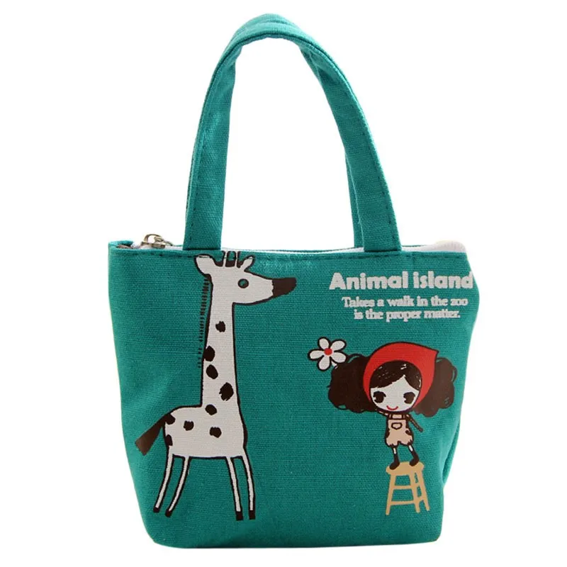 

Women Portable Bag Linen Package Handbag Totes Shopper Giraffe Pattern Opbergtas Met Ritssluiting #B0