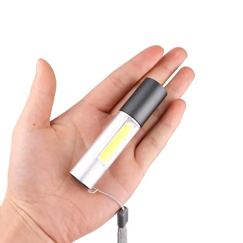 Мощный XPE COB светодиодный фонарик USB Перезаряжаемый фонарик тактический фонарь с подвесным Канатом
