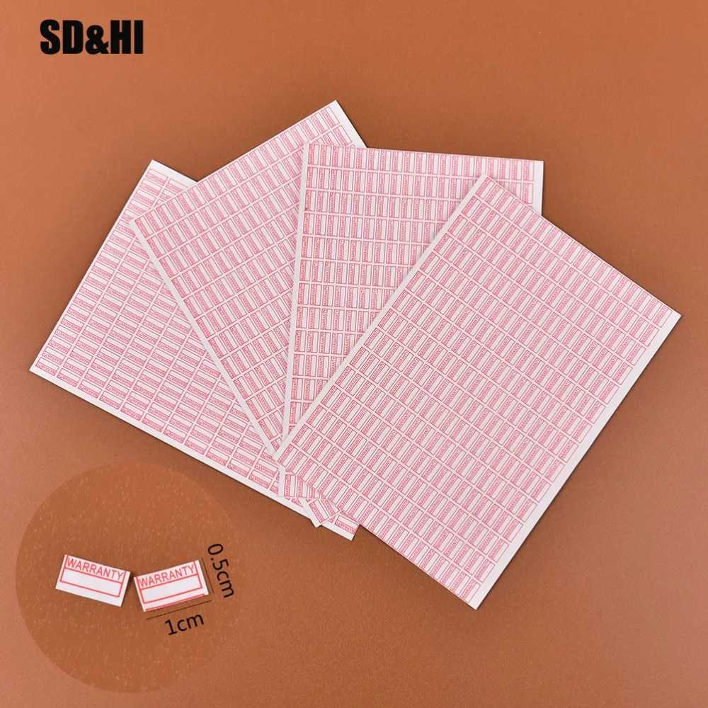 

1000pcs/pack 1000pcs/pack Warranty Void If Removed Sticker Security Seal Red Color Rectangle Shape Fragile Label