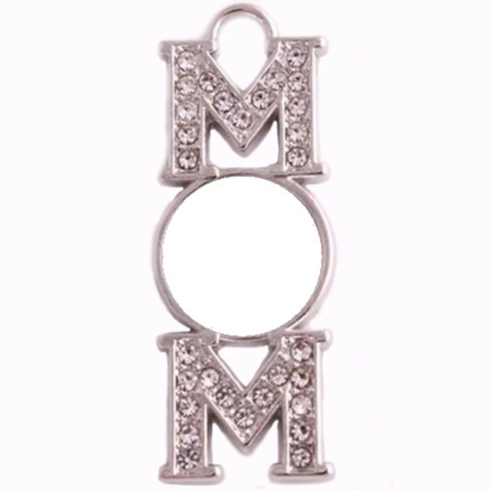 

DIY Jewelry rhodium plated 20pcs a lot Free to paste a photo or other images crystal MOM pendant