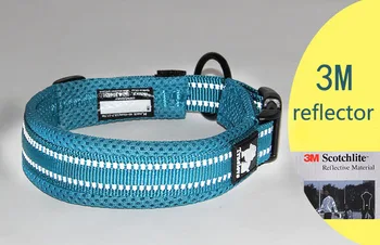 Truelove Adjustable Mesh Padded Pet Dog Collar 3M Reflective Nylon Dog Collar Durable Heavy Duty for all breed all weather 3