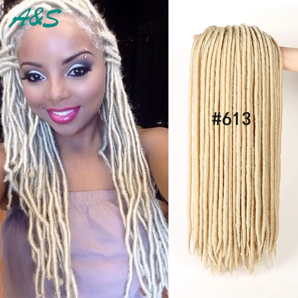 Premium quality 18inch 613 Blonde faux locs crochet hair kanekalon