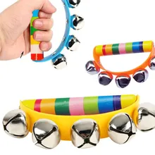 Деревянная детская игрушка-погремушка, музыкальный инструмент, музыкальные деревянные игрушки с колокольчиками для детей 1-12 месяцев, красочная музыкальная детская обучающая игрушка