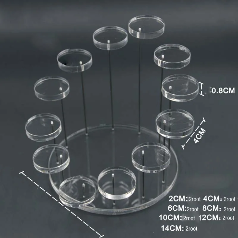 Акриловый Органайзер для ювелирных изделий, подставка для ювелирных украшений, прозрачная, 3 или 12 поднос, акриловая подставка для сережек, браслетов, ожерелий, витрина, полка - Цвет: 12item Transparent