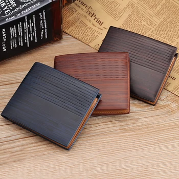 

Gentlemen Fold Ultra-thin Frosted Short Wallet Purse Men Smooth Soft PU Leather Multifunctional Coin Card Holder
