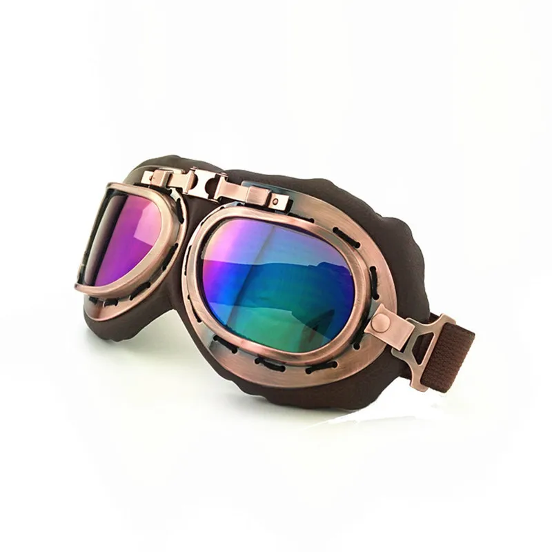 Мотоцикл бытовые защитные очки для верховой езды на открытом воздухе очки ветрозащитные Анти-спящие противотуманные очки бронза натуральная кожа