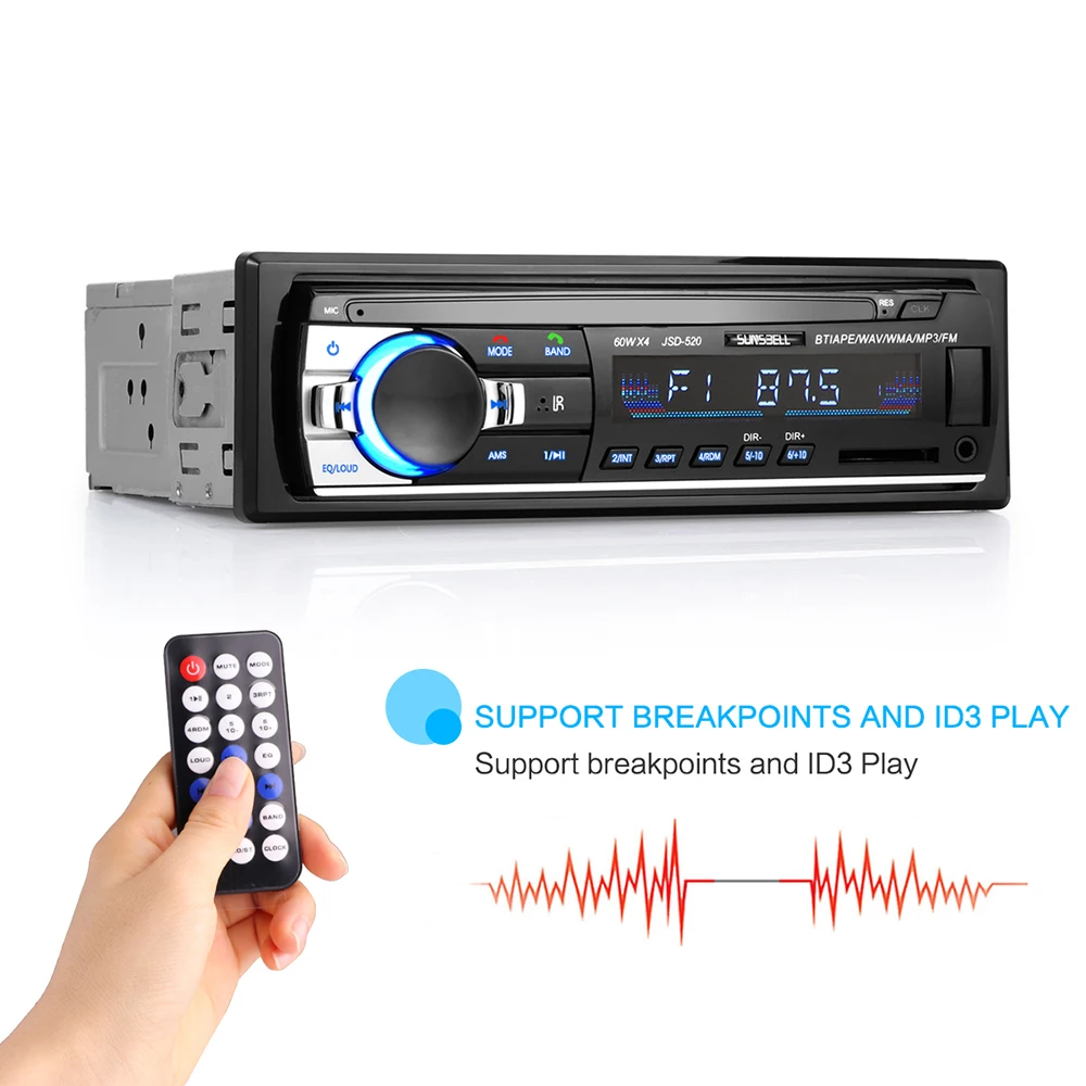 Автомагнитола 60WX4 12 В Bluetooth V2.0 автомагнитола 1 Din FM Aux вход приемник SD USB MP3 MMC WMA Mp3