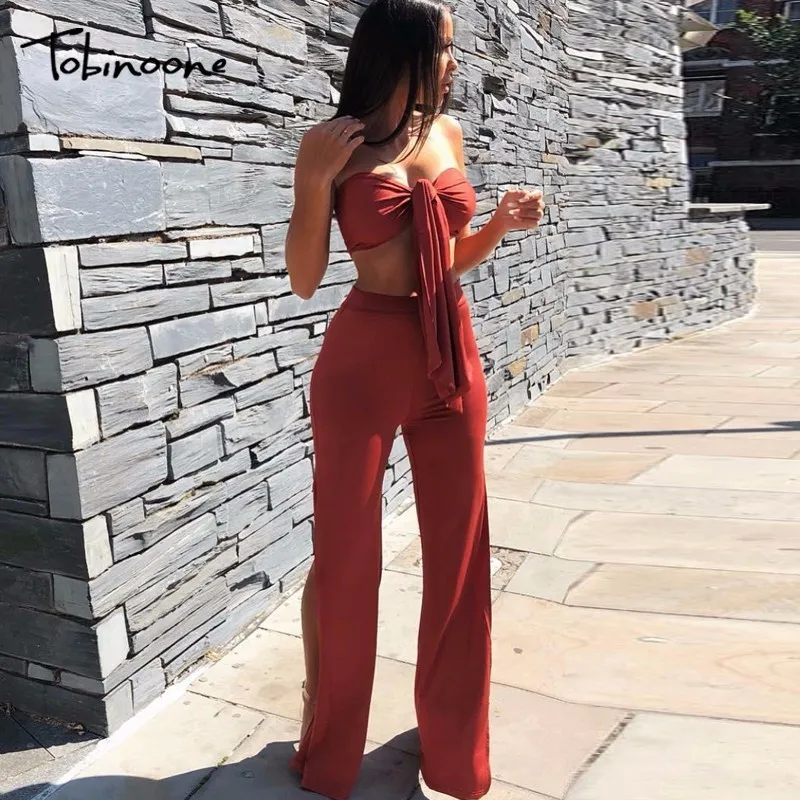 

Tobinoone Autumn Winter Jumpsuit Womens Romper Elegant Long Playsuit Bodycon Sexy Fitted Jumpsuits Off Shoulder Tracksuit