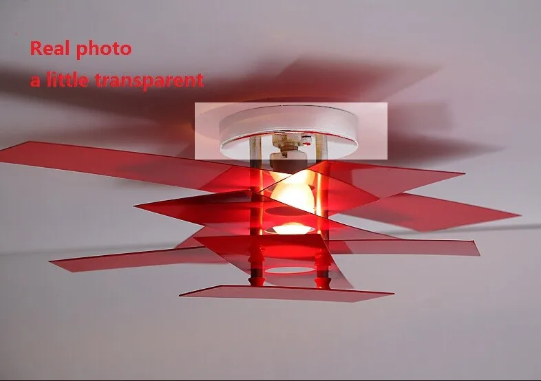 Современный творческий красный акриловая пластина дизайн DIY Шить люстра Nordic простой светодио дный светодиодные лампы Ресторан