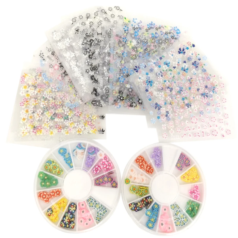 50 Sheet 3D Design Tip Nail Art Sticker Decal Fimo Nail Sticker
