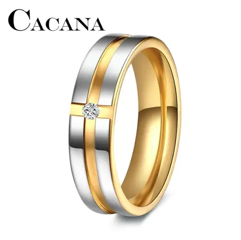 Stainless Steel Rings Wedding Rings for Women Cubic Zirconia Men Jewelery