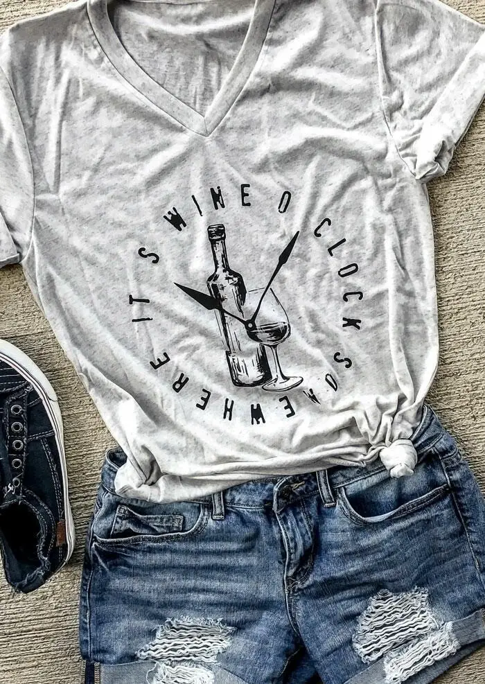 

wine tshirt harajuku women shirts gothic plus size woman graphic tees casual regular print v-neck vintage thanksgiving 2019