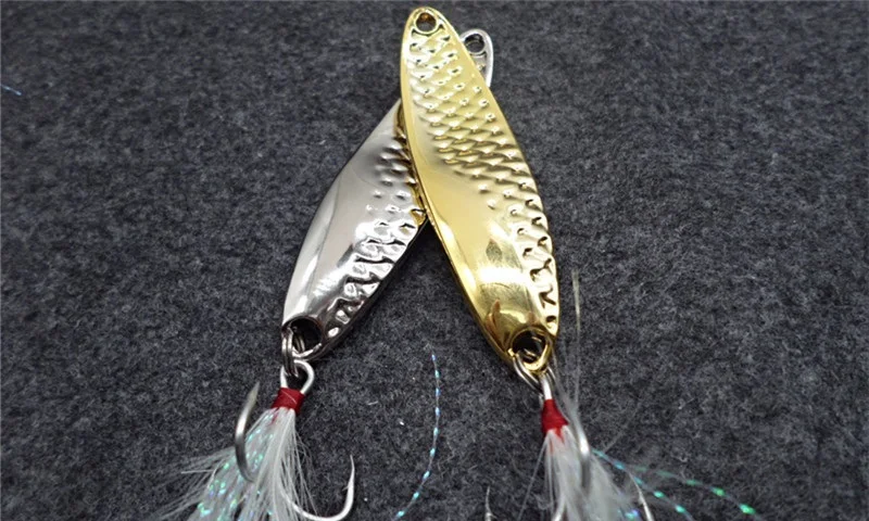 Metal Lure Fishing Bait Spoon Lures 15G/10G Fishing Lure 2 Color 6# ORIGIN Hook Treble Fishing Tackle