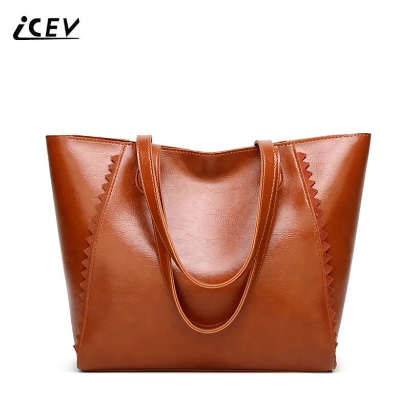 ICEV Retro New European Fashion Women Leather Handbags Ruffles Top Handle Bags Handbags Women ...
