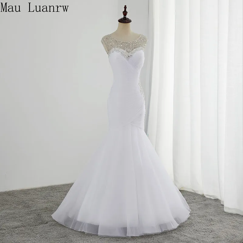 

Sparkle Beaded Mermaid Wedding Dresses Bridal Gown 2019 Newest Lace Up Bride Dress Custom-made