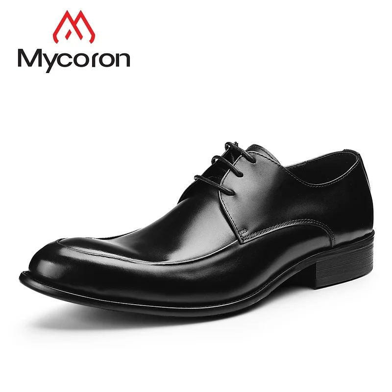 

Mycoron Business Suit Men'S Wedding Pointed Toe Fashion Genuine Leather Shoes Flats Derby Shoes For Men Chaussure Homme Cuir
