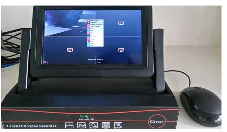 4CH 720P NVR с 7 дюймовым ЖК монитором 4 шт. 1 0 мегапикселя наружная Всепогодная ip камера