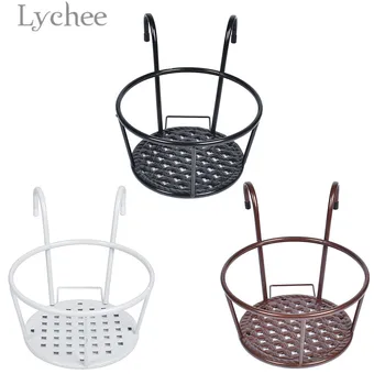 

Lychee Life European Style Metal Iron Flower Stand Pot Hanging Flower Planter Home Balcony Decoration