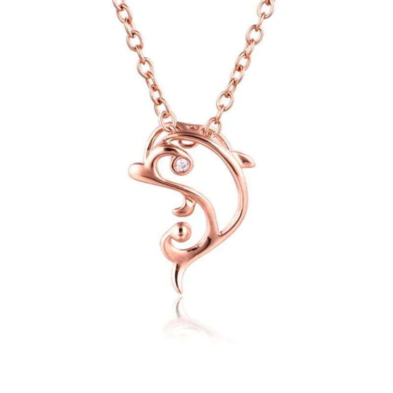 

New Fashion Necklace Accessory 18K Gold Jewelry Beautiful Dolphin Pendants For Women Necklace Jewelry Gift Drop Shipping 0.32G