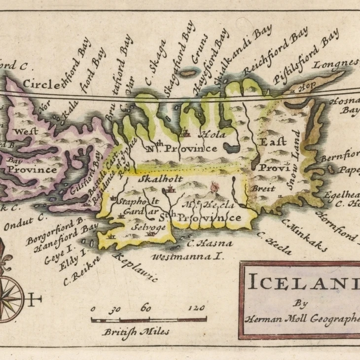 Map Of Iceland In The 18Th Century Poster Print By Mary Evans Picture Library (24 X 18)