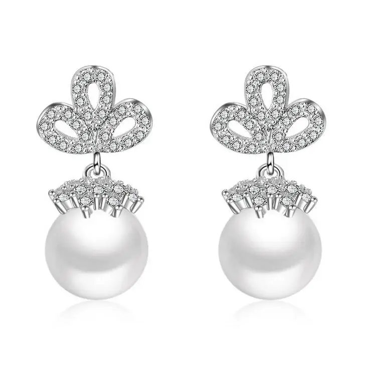 Женские серьги гвоздики из серебра 925 пробы с искусственным кристаллом|earings women