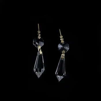 

5pcs Clear Chandelier Glass Crystals Lamp Prisms Parts Hanging Pendants height 55mm(2.16")