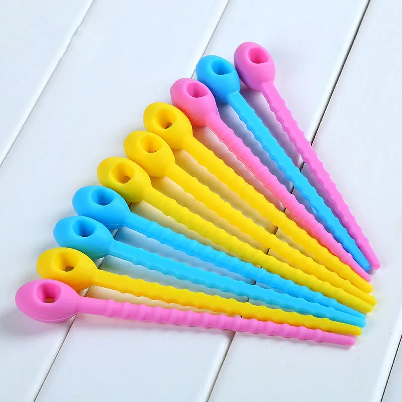 

10 pcs/set Multicolor Silicone Bag Cable Ties Management Zip Tie Twist All-purpose Multi-use Bag Clip Bread Tie Food Saver HY