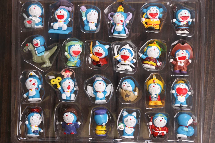 Аниме 24 шт./компл. Doraemon 1/12 Масштаб Окрашенные рис ПВХ экшн статуэтки коллекционные модели игрушки куклы 5 см KT1246