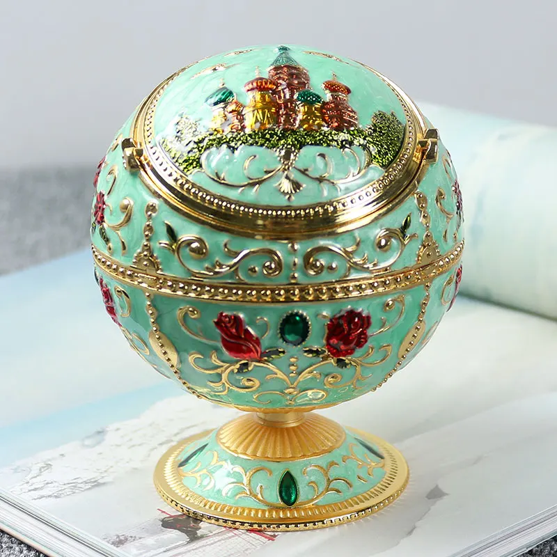 Globe ashtray with cover fashion personality multifunctional home room