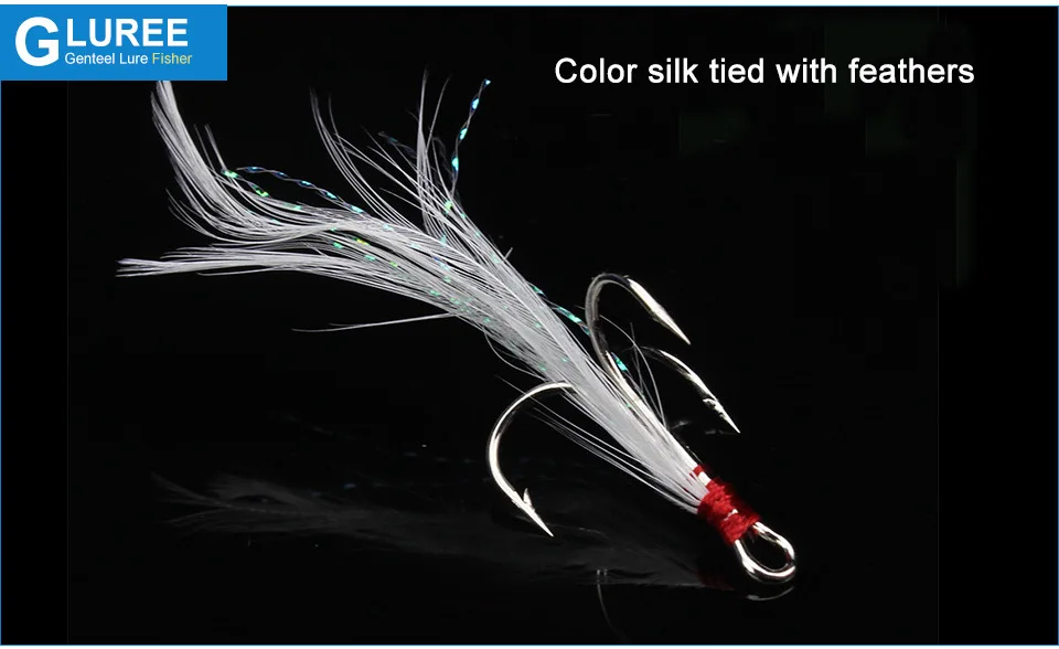 GLUREE-10PcsLot-4#-6#-Fishing-Hook-Red-White-Feather-Treble-Hooks-Barbed-Fishhooks-High-Carbon-Steel-Fishing-Tackle-Accessories_06