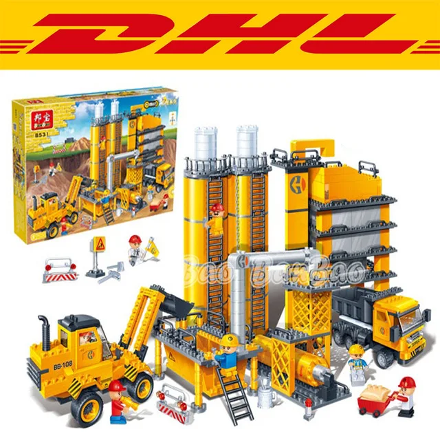 

BanBao 8531 808Pcs City Construction Concrete Mixer Truck Model Building Kits Minifigure Blocks Bricks Toy Compatible With Gift