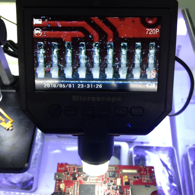 Портативный USB ЖК цифровой микроскоп с 4 3 дюймовым дисплеем HD OLED из алюминиевого