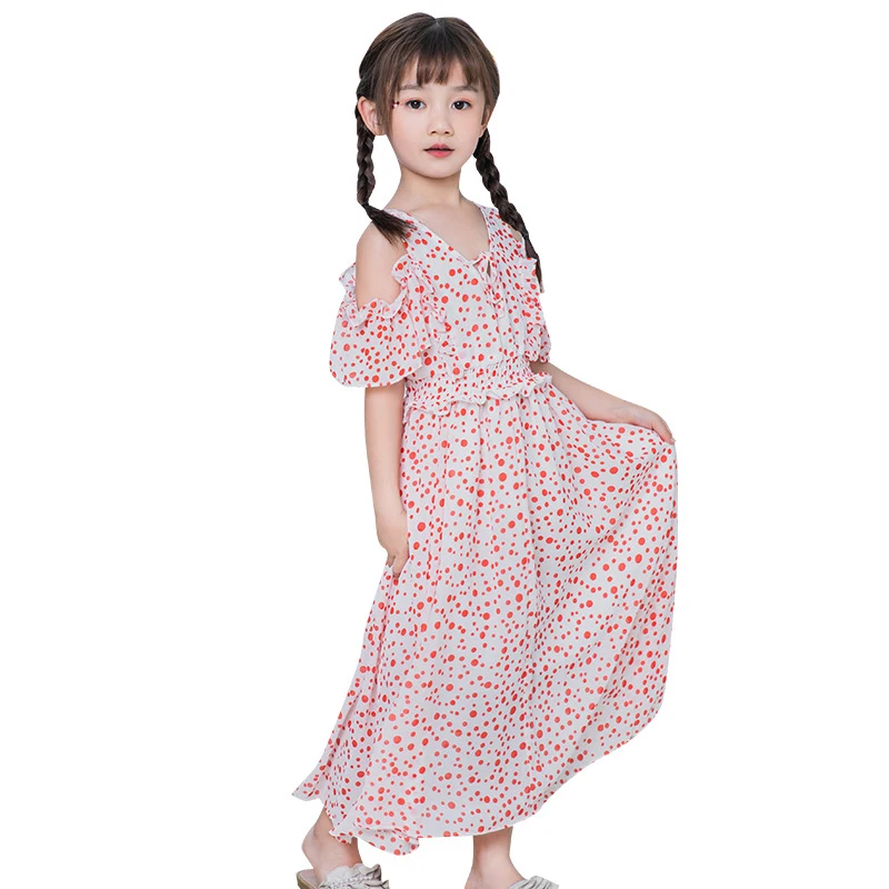 

Teenage Girls Dress 2019 Summer Children Clothing Kids Dot Chiffon Party Princess Dresses for Girls Clothes 4 6 8 10 12 13 Years