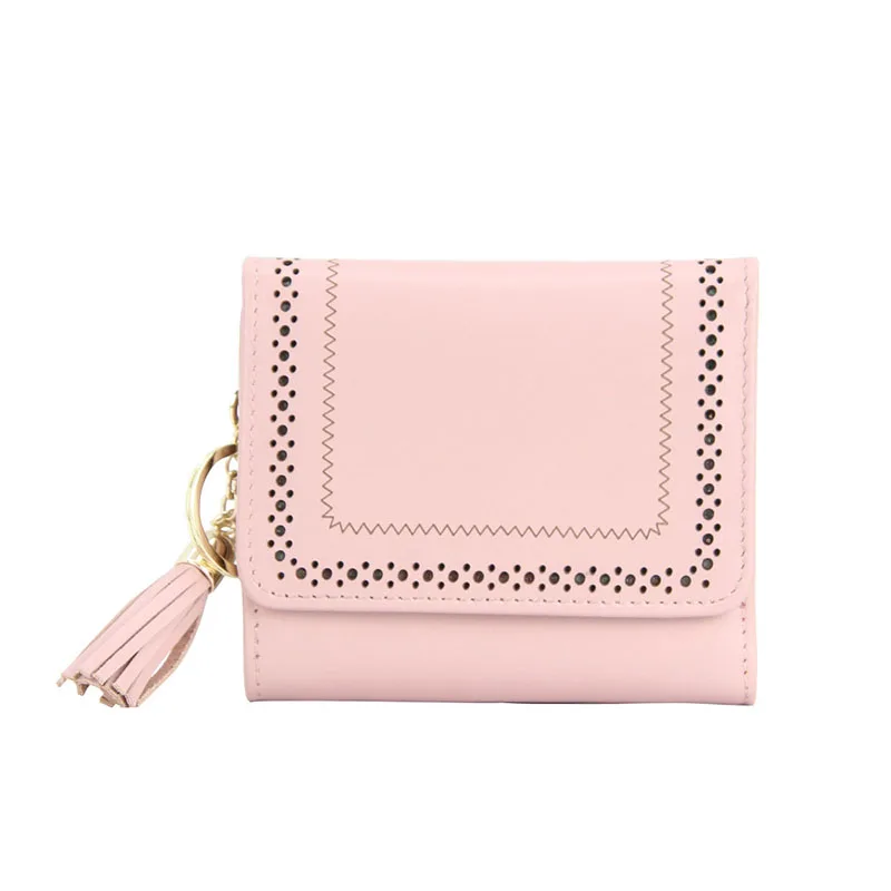 Leave 15 Drei 2018 Kurzen Geld Geldbörse Message Neue Mode Teile Brieftasche los Taschen A Geldbörsen Carteira Frauen Falten Quaste Kleine Leder Ändern rW8qrC4Hwx