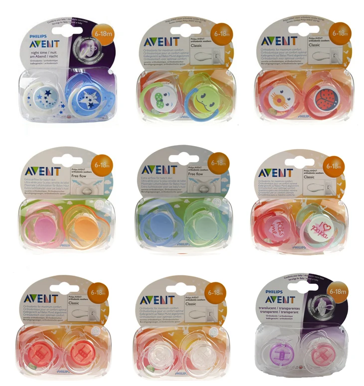 Philips Avent BPA Free Freeflow Pacifier 6-18 Months Color May Vary Pack of 2 