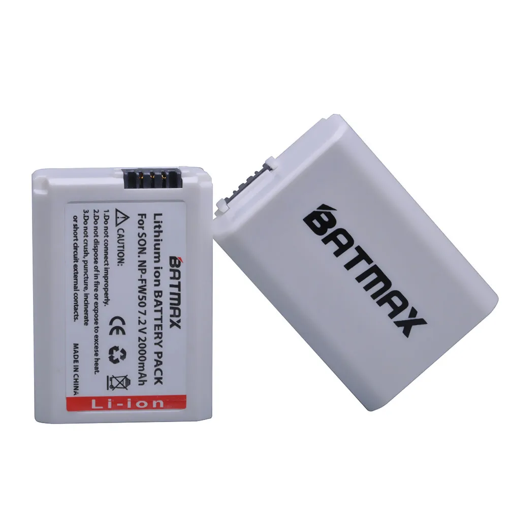 Batmax 4 шт. 7,4 V 2000 мА/ч, NP-FW50 NP FW50 NPFW50 цифровой Камера Батарея для sony Альфа A33 NEX-C3 NEX-5 NEX-7 SLT-A55 7 a7 7R a7