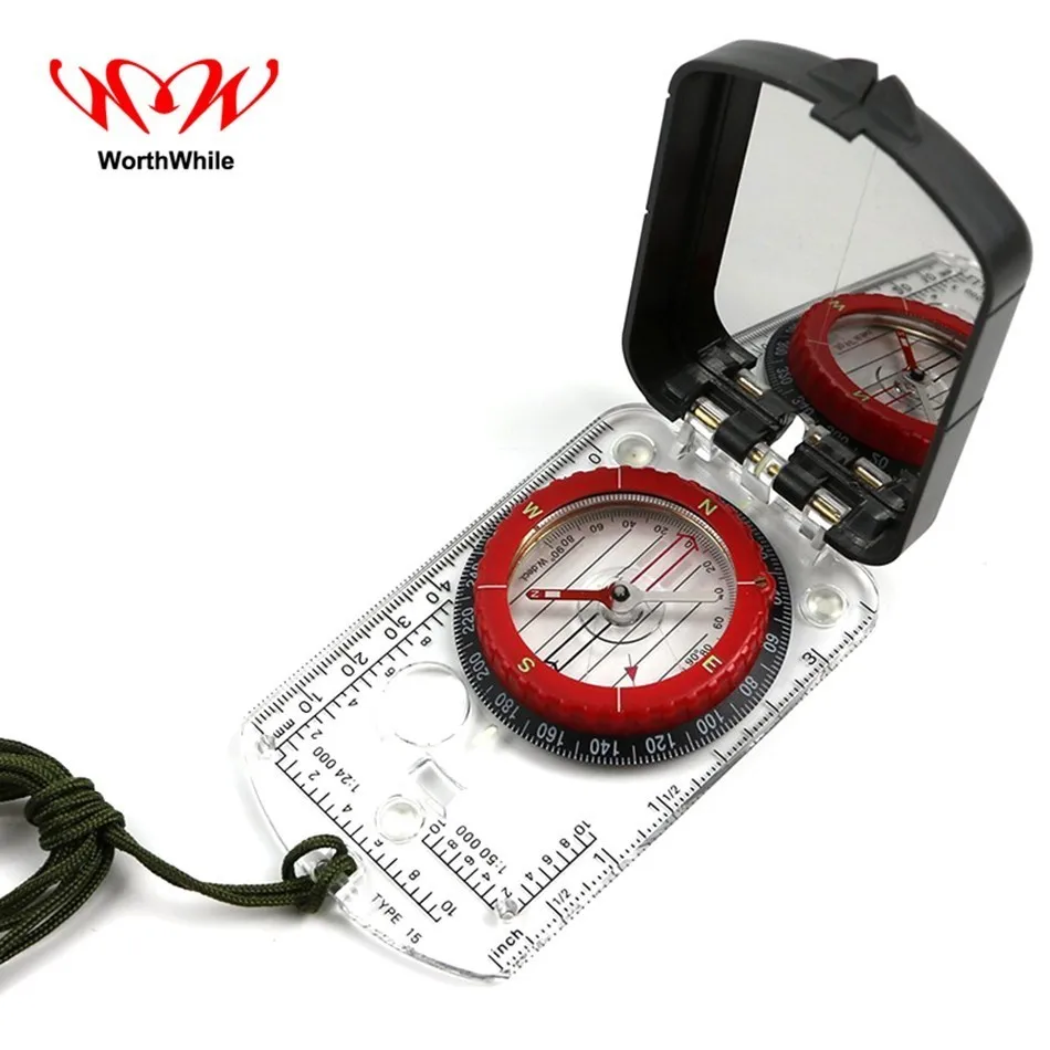 WorthWhile Portable Map Compass Ruler Scale Baseplate for Outdoor