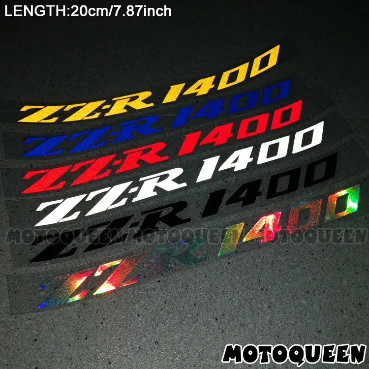 

2PCS Reflective Motorcycle Wheels Fairing Helmet Tank Pad Decoration Logo Label Stickers Decals For Kawasaki ZZR 1400 ZZR1400