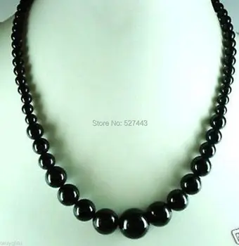 

Wholesale LAN032>>Beautiful 6-14mm Black stone Big Beads Necklace