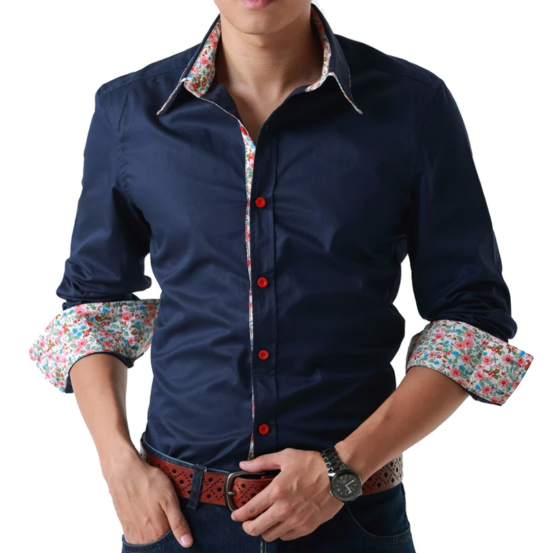 mens shirts different colored cuffs