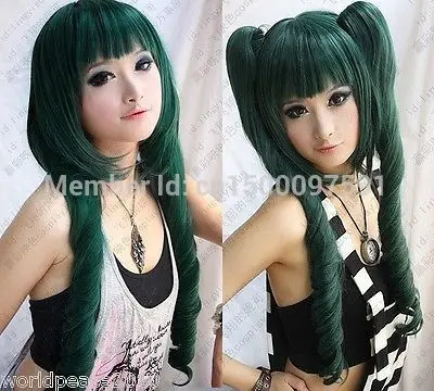 

parrucca perruque Cos Dark Green Short Cosplay Wig