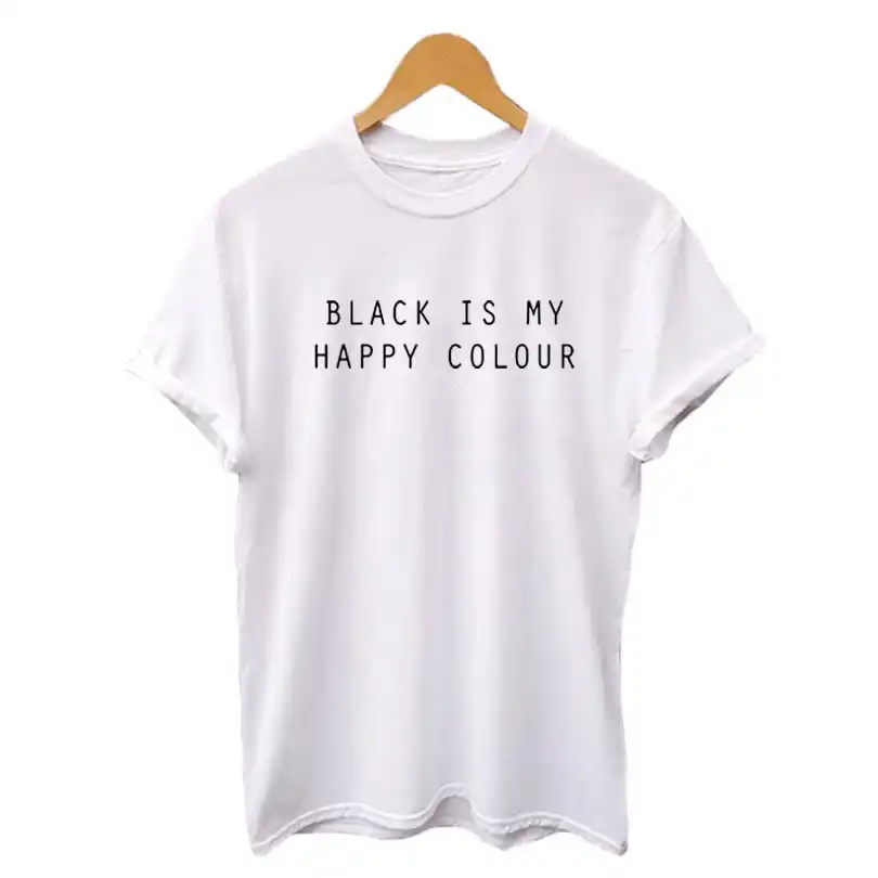 Camiseta Negro Ropa Verano Feliz Hipster De Mi Color Algodón 2018 Diciendo Mujeres Moda Es Casual Tumblr Streetwear n0kON8XZPw