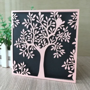 

20pcs/lot Pink Laurel Card For Mother's Day Birthday Party Business Invitaion Anniversary Grand Event Celebration Graduation