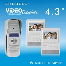 Zhudele безопасности дома, домофон Системы Дверные звонки smar4." видео-телефон двери, глазок HD Камера, ночное видение w/t Водонепроницаемый крышка 1V2
