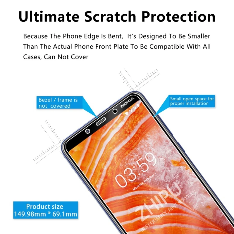 2 шт./партия закаленное стекло для Nokia 3 1 Plus защитное 2.5D 9H защитная пленка|Защитные